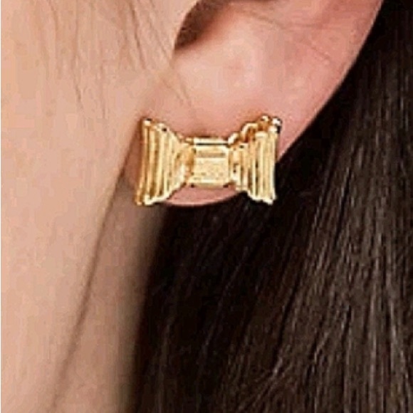 NEW Kate Spade All Wrapped Up Bow Studs in Gold - Picture 11 of 11